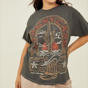 Oversized distressed Johnny Cash T-shirt